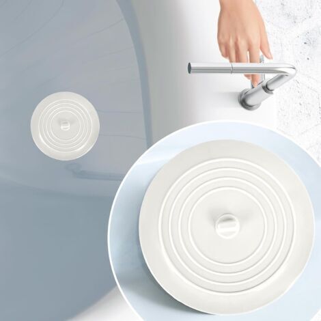 Tappo di scarico grande in silicone bianco — Adatto per docce, vasche da bagno e lavandini — 1 pezzo