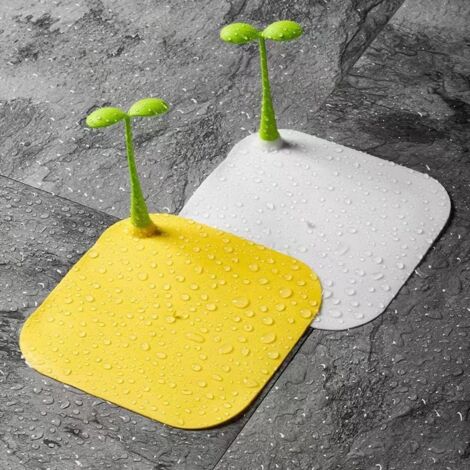 Tappo di scarico in silicone - Design a germoglio di fagiolo, confezione da 2 (giallo + bianco)-lsw