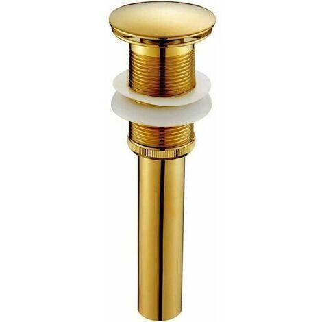 Tappo di scarico per lavabo moderno a scomparsa in stile retrò, scarico a scatto senza troppopieno, ottone bronzato, valvola di scarico universale per lavabo, sifone per lavabo senza foro di troppopie
