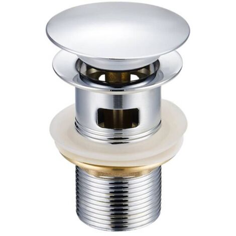 Tappo di scarico per lavandino cromato da 4 pollici con troppopieno, accessori in acciaio inossidabile, coperchio di scarico fisso, tappo per lavandino del bagno
