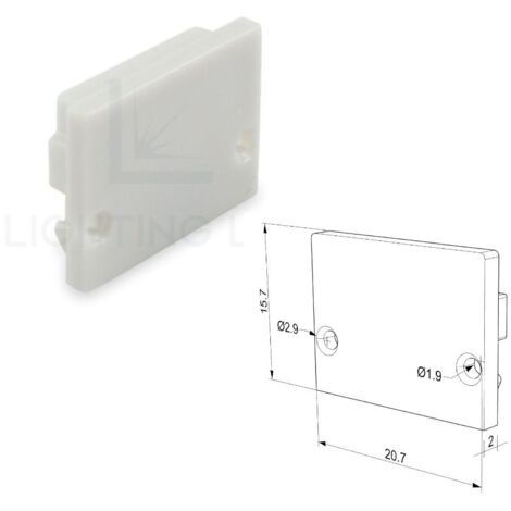 TAPPO GRIGIO PER PROFILO LED RETTANGOLARE 21x16 mm LEDPOINT
