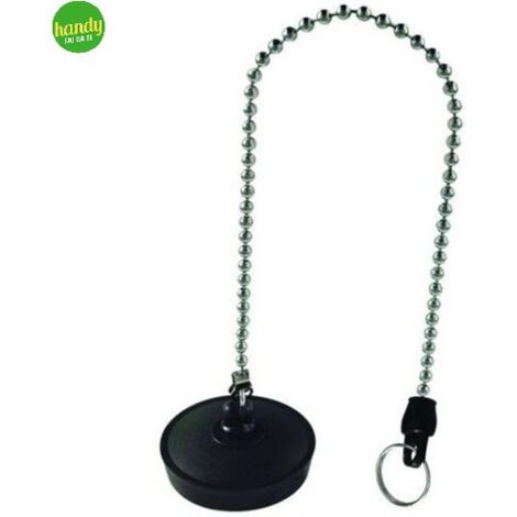 Tappo in gomma con catenella Ambra e griglia inox Ø 40 mm