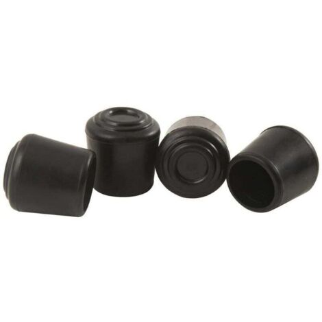 Tappo in gomma per gamba (4 pezzi), 25 mm, nero