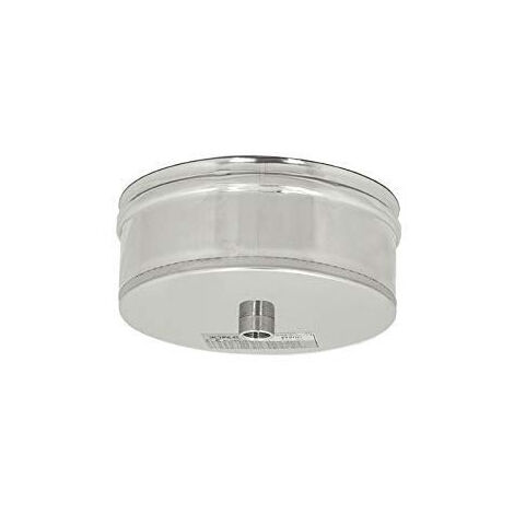 Tappo inox aisi 304 con spurgo scarico condensa innesto femmina, diametro 130mm
