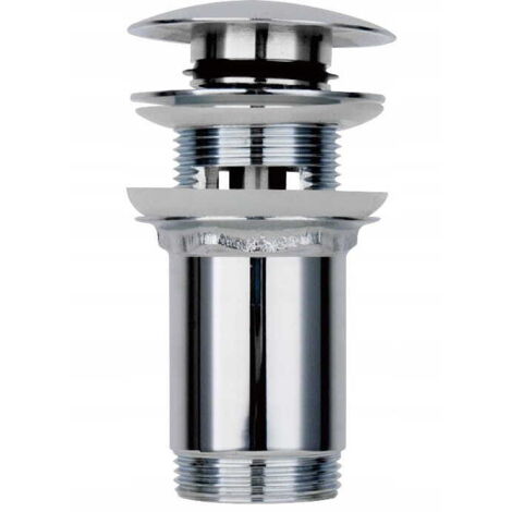 Tappo lavabo click-clack con troppopieno, cromato, 66 mm