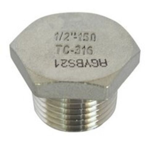 TAPPO MASCHIO ACCIAIO INOX 1/2"