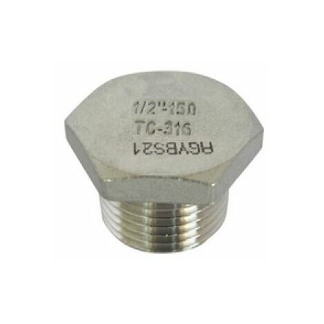 TAPPO MASCHIO ACCIAIO INOX 1/2&quot