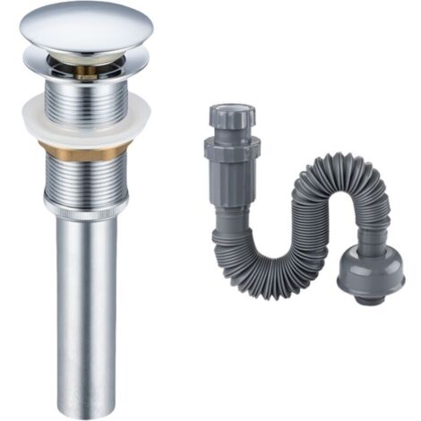 Tappo per lavandino in ottone senza funzione antigoccia, sistema di scarico integrato, design discreto ed elegante per bagno
