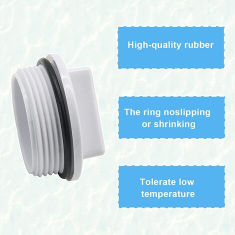 Tappo per piscina in due parti da 1,5 pollici, tappo per la svernamento delle piscine, valvola skimmer per piscina, kit tappo per la svernamento delle piscine, tappo antigelo per tubo di ritorno