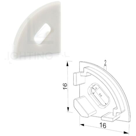 TAPPO PER PROFILO LED ANGOLARE VUOTO CON FORO PASSACAVO LEDPOINT