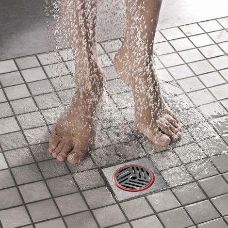 Tappo per scarico doccia - Griglia per pavimento in acciaio inox con protezione antiriflusso contro gli odori - Per tubi di cucina, lavanderia o bagno