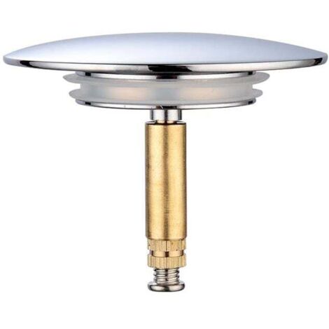 Tappo per vasca da bagno, Ø 70 mm, con doppia guarnizione, altezza regolabile, tappo universale per vasca da bagno, valvola per lavandino, ottone temprato con finitura cromata, tappo per vasca da bagn