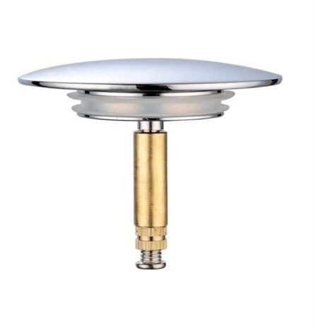 Tappo per vasca da bagno, Ø 70 mm, con doppia guarnizione, regolabile in altezza, tappo universale per vasca da bagno, tappo per lavabo, in ottone temprato con finitura cromata, scarico per vasca anti