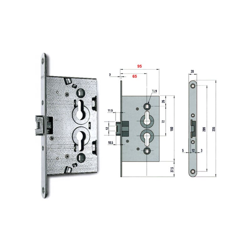 Nemef Pn5C00165 Nemef Serratura Cantina Mm65