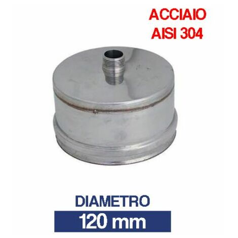 TAPPO SCARICO CONDENSA ACCIAIO INOX TUBO STUFA PELLET CAMINO CANNA FUMARIA24431V 120 (23111)