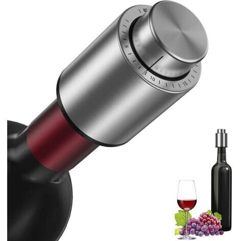 Tappo sottovuoto per bottiglie di vino, strumento riutilizzabile per la conservazione del vino con scala temporale. Pompa per il sottovuoto per vino.