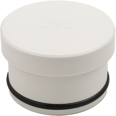 Tappo terminale Ø80 per canali fumo a condensazione in pp bianco con guarnizione epdm flue stabile pabsd u1 d80