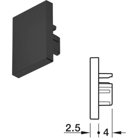 TAPPO TERMINALE PER PROFILO LED HAFELE LOOX5 2103 COLORE NERO OPACO 833.95.781
