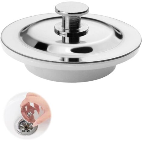 Tappo universale per vasca, resistente e anticorrosione, per scarichi da 42 a 44 mm, realizzato in acciaio inox, per vasca/lavabo/cucina.