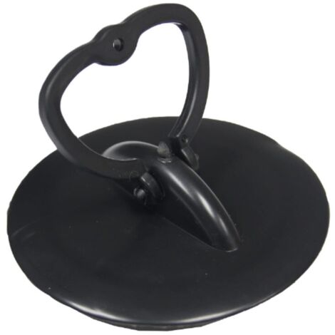 TAPPO UNIVERSALE PER VAVOLE DI SCARICO LAVELLO CON MANICO - Ø45,5MM 1-1/2-2 - IN PLASTICA COLORE NERO
