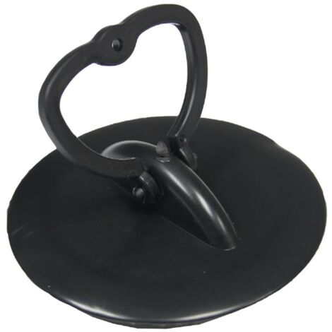 TAPPO UNIVERSALE PER VAVOLE DI SCARICO LAVELLO CON MANICO - Ø45,5MM 1-1/2-2 - IN PLASTICA COLORE NERO