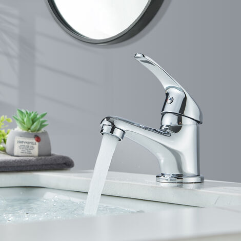 Taps for Bathroom Sink Chrome Basin Mixer Tap Brass Modern Single Handle Bathroom Faucet for Lavatory Washroom