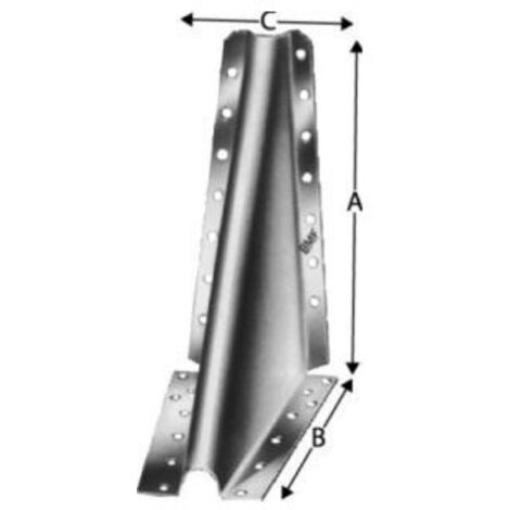 Taquet 210 200 x 200 x 2,0 x 100 mm galvanise a chaud (tzn)