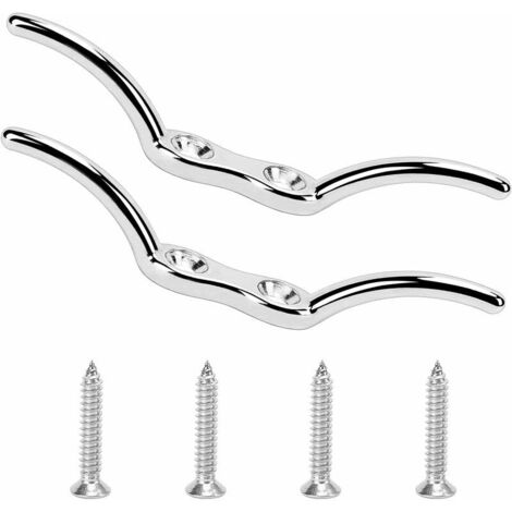 Taquet Amarrage Taquet Bateau Crochet de Taqueten Acier Inoxydable 150mm 2PCS pour La Fixation De Cordes sur des Mâts Drapeau Bateaux Auvents 4PCS Vis de Montage Incluses