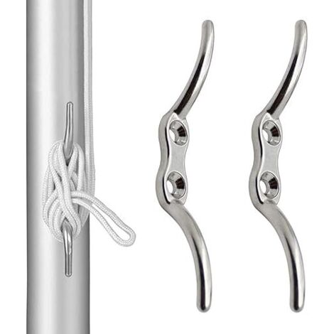 Taquet Bateau, Taquet D'amarrage, Crochet à Taquet, Taquet Amarrage, Accessoires D'amarrage de Bateau de Crochet de Taquet de Corde de Mât de Drapeau pour Bateaux Yachts, Mât de Drapeau, 2 Pack