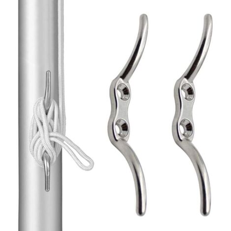 Taquet Bateau, Taquet D'amarrage, Crochet à Taquet, Taquet Amarrage, Accessoires D'amarrage de Bateau de Crochet de Taquet de Corde de Mât de Drapeau pour Bateaux Yachts, Mât de Drapeau, 2 Pack