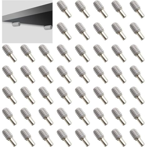 Taquet Étagère Métal 5x20mm avec Manchon Antidérapant – 50 Pièces pour Armoires et Étagères Murales