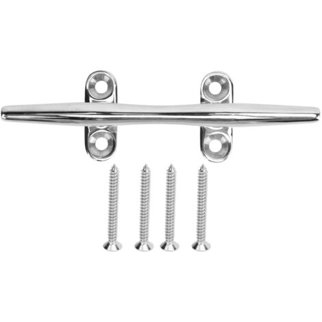 Taquets d'amarrage pour bateau, base ouverte, robustes, en acier inoxydable 316, avec vis de fixation, pour ponton de bateau, SS316 de 15 cm (6 pouces).
