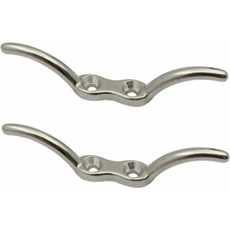 Taquets d'amarrage, Taquet de Drapeau en Acier Inoxydable, pour Réparer Les Mâts de L'école, Mâts sur Les Navires, Stores, 2 Pièces (Argent) -