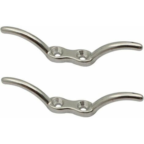 Taquets d'amarrage, Taquet de Drapeau en Acier Inoxydable, pour Réparer Les Mâts de L'école, Mâts sur Les Navires, Stores, 2 Pièces (Argent) -