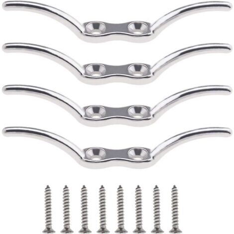 Taquets de Corde Bateau Inox 316 2,5 Pouces - Lot de 4 avec Vis pour Arrimage Marin