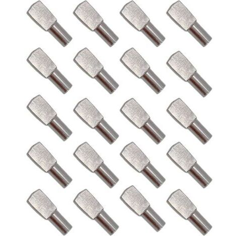 Taquets de support pour étagères métalliques nickelés 5mm x 19mm - Lot de 20 pièces