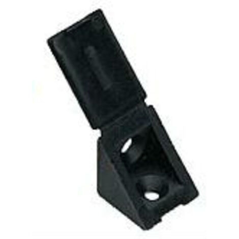 Taquets équerre simple à 2 trous STORO - avec couvercle intégré - 24 x 23 x 23 mm - noir - par 100 - PRUNIER