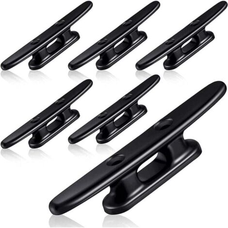 Taquets noirs de bateau, 6 pièces, taquets de quai de bateau, taquet de canoë, taquets en Nylon de 4 pouces pour accessoires d'amarrage de bateau