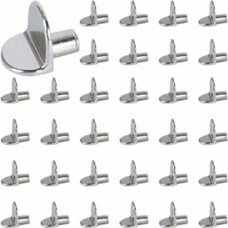 Taquets pour Étagères en Acier Inoxydable – Lot de 40 Pièces, Diamètre 5 mm, Fixation Robuste et Discrète pour Bricolage