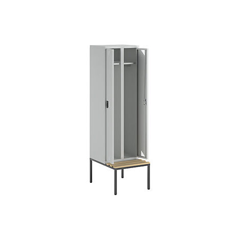 Taquilla Bremen con banco  2 secciones  puertas gris luminoso 