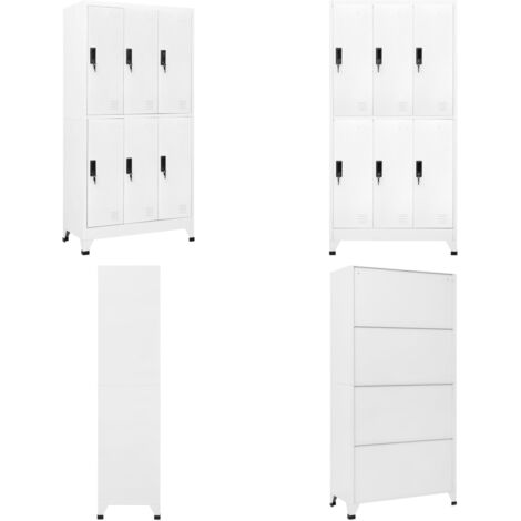 Taquilla de acero blanco 90x45x180 cm - Taquilla - Almacenamiento