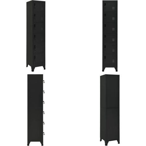 Taquilla de acero negro 38x40x180 cm - Taquilla de acero - Armario de almacenamiento