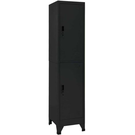 Taquilla de acero negro 38x45x180 cm