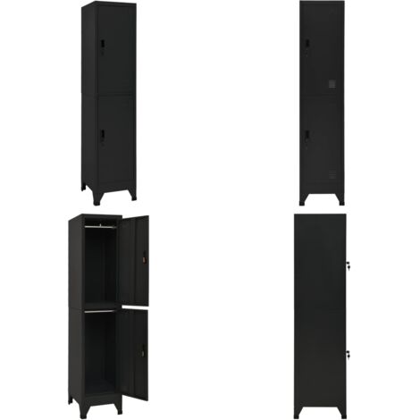 Taquilla de acero negro 38x45x180 cm - Taquilla - Almacenamiento