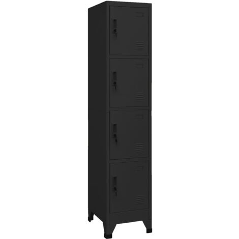 Taquilla de acero negro 38x45x180 cm vidaXL