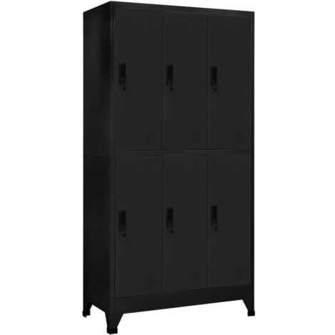 Taquilla de acero negro 90x45x180 cm