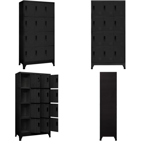 Taquilla de acero negro 90x45x180 cm - Taquilla - Armario de almacenamiento