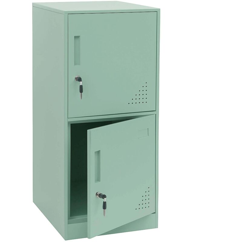 Taquilla metálica con 2 puertas 90x38x45 cm verde menta 040008947