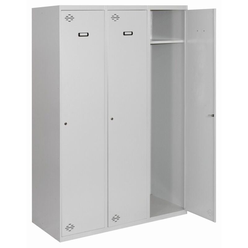 

Simonlocker - Armario Ropero Gris De Tres Puertas Montado