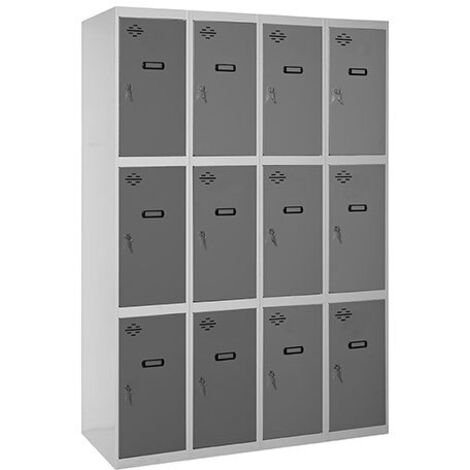 Taquillas metálicas SIMONLOCKER (180x120x50cm) GRIS Y ANTRACITA